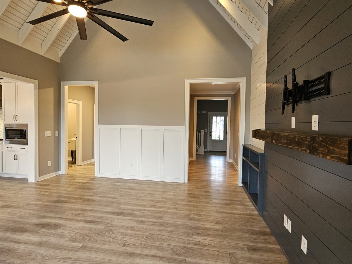 Bright finished family room